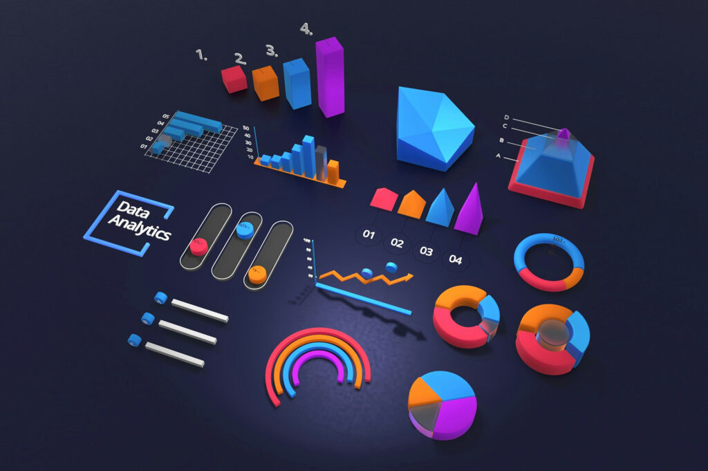 graphic showing assorted business analytics tools