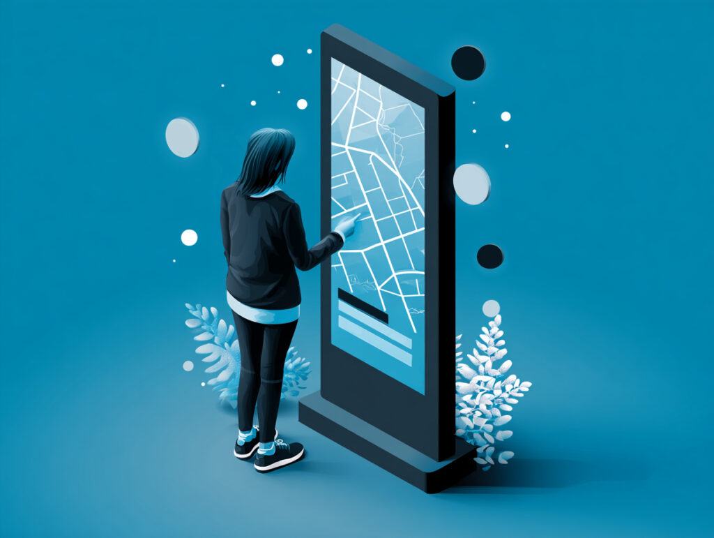 Image of a woman using a digital directory