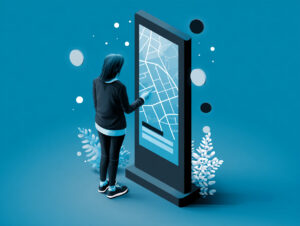 Image of a woman using a digital directory